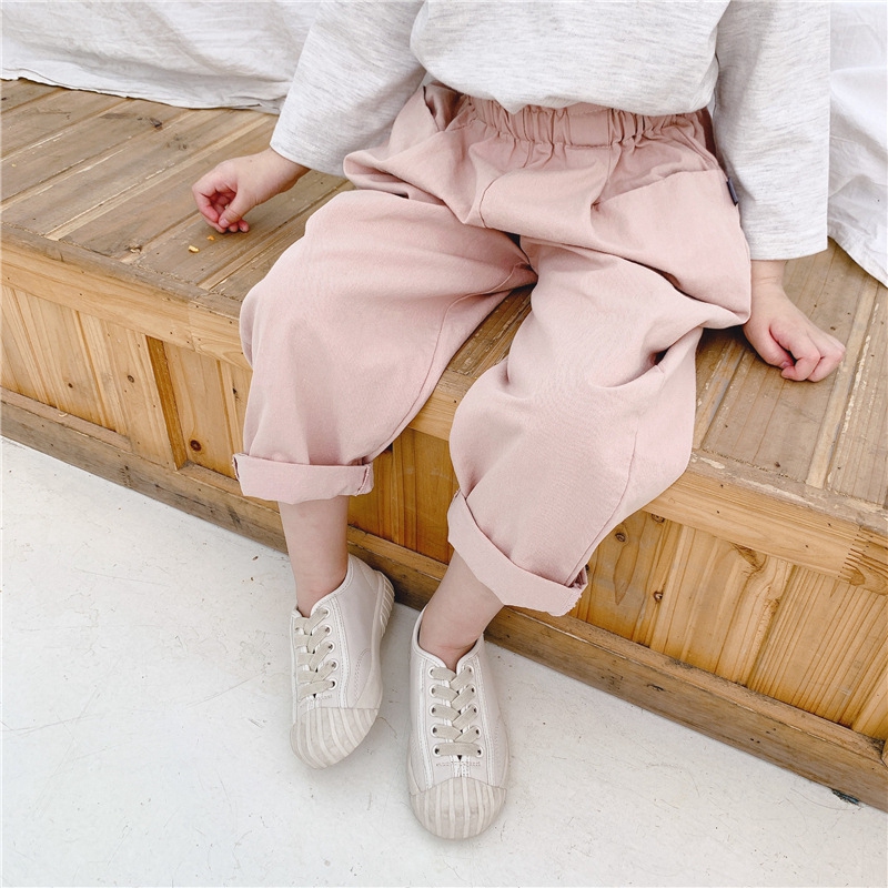 Quần dài chất liệu cotton thiết kế đáng yêu xinh xắn dành cho bé gái