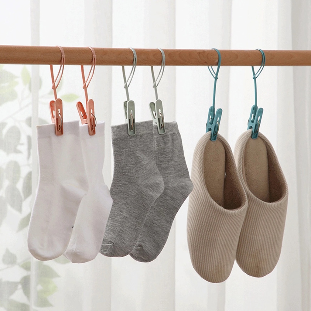 1 Dây Phơi Quần Áo Có Dây Treo Đa Năng Chống Gió Bằng Nhựa