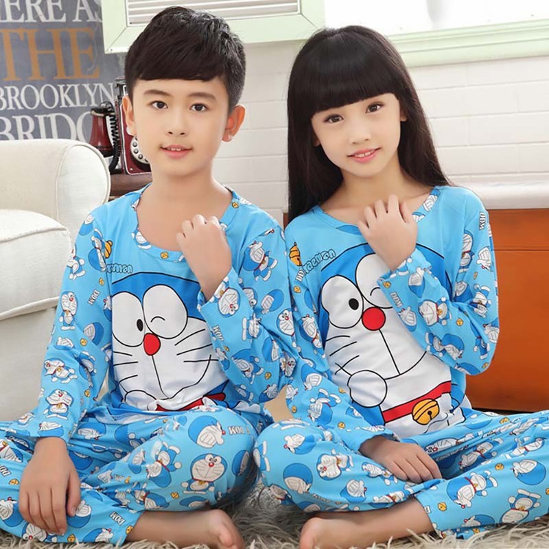 Bộ Pijama 2 Mảnh Áo Thun Tay Dài &amp; Quần Dài Mặc Ngủ Cho Bé Gái