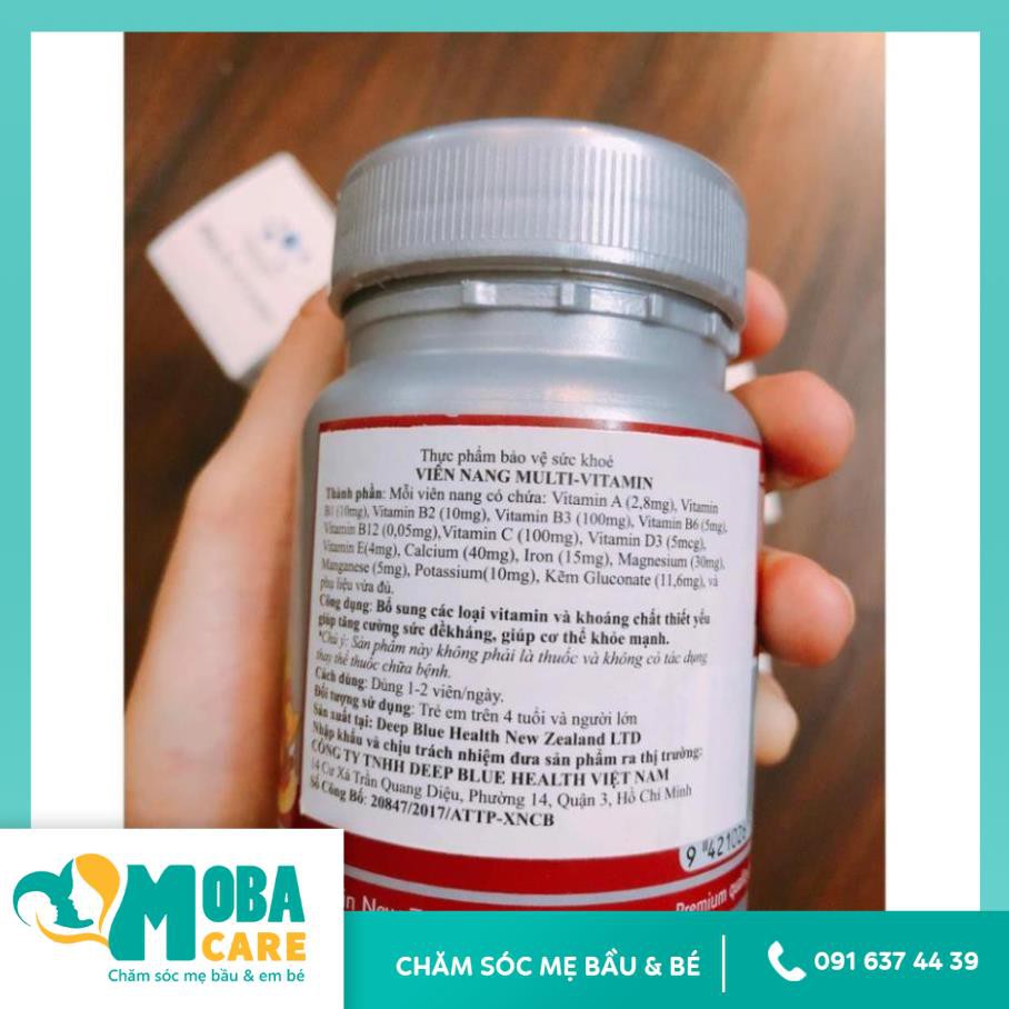 Viên Vitamin tổng hợp MultiVitamin Deep Blue Health (60v) | Thế Giới Skin Care