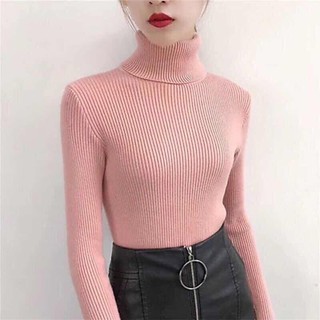 ⚡️flash sale⚡️áo len tăm cao cổ màu hồng siêu rẻ mới về