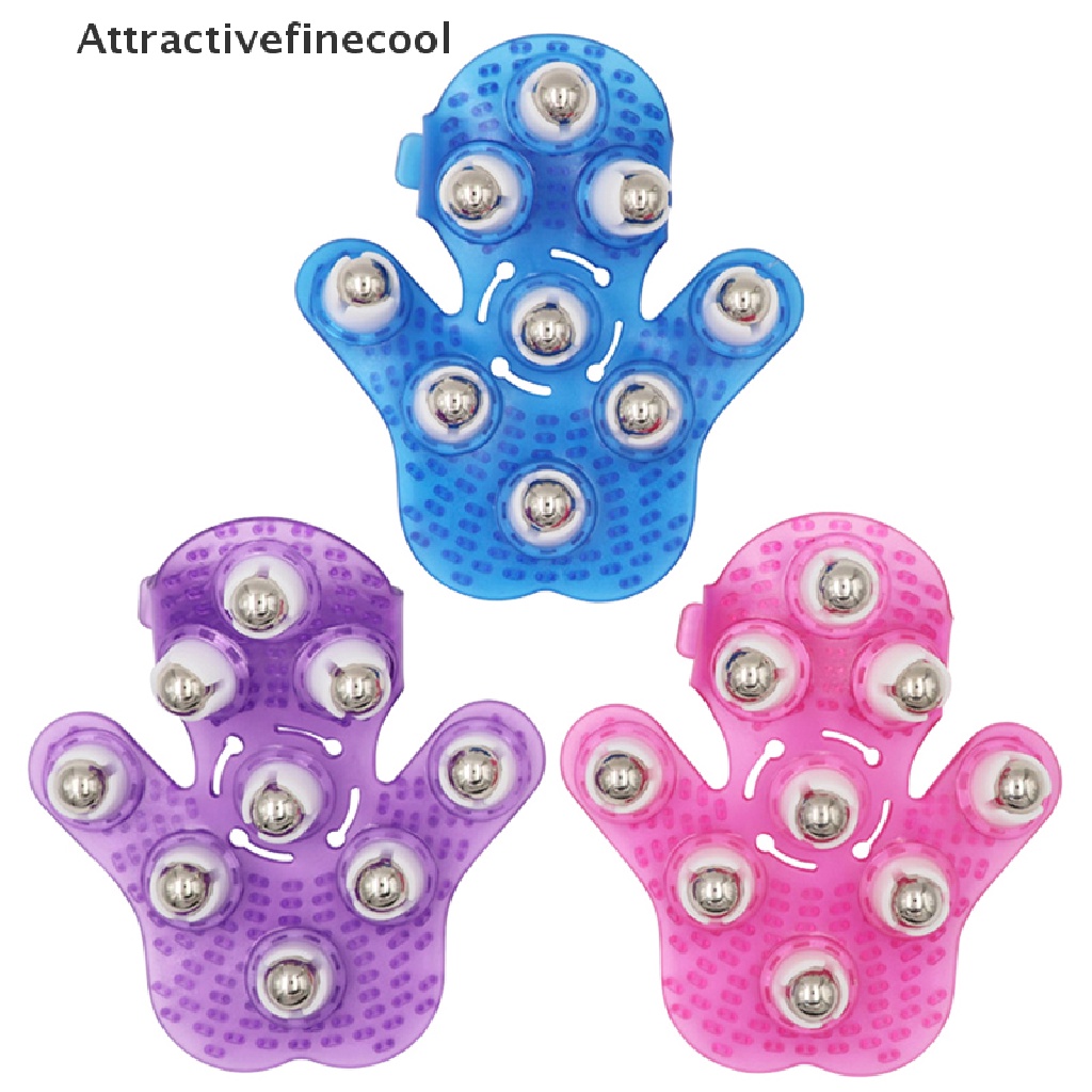 Găng Tay Mát Xa Cơ Thể 9 Con Lăn Kim Loại 360 Độ Tiện Dụng