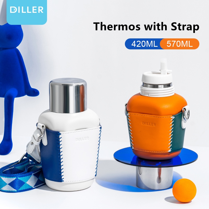 Bình Nước Giữ Nhiệt Bằng Thép Không Gỉ SUS316 Kèm Ống Hút (420ml / 570ml) MLH9077