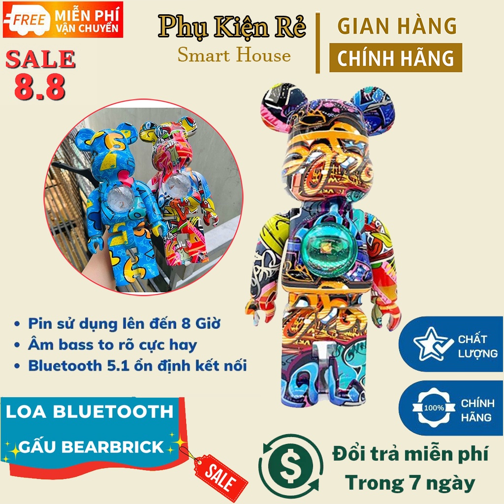 Loa Bluetooth Gấu Bearick Siêu Hot, Nghe Nhạc Cực Chill Decor Phòng Siêu Thời Trang - Bảo Hành 1 Đổi 1 Trong 6 Tháng