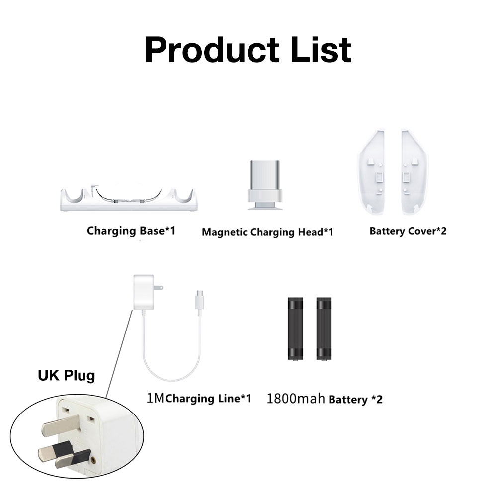 Đế Sạc Đứng Cho Kính Thực Tế Ảo Oculus Quest 2 VR Kèm Pin 2x1800mAh Cho Meta Quest 2