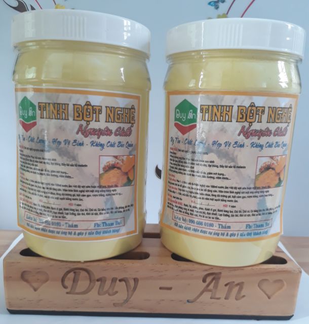 Tinh bột nghệ sẻ vàng nguyên chất nhà làm (Hũ 500 gram - giá 280k)