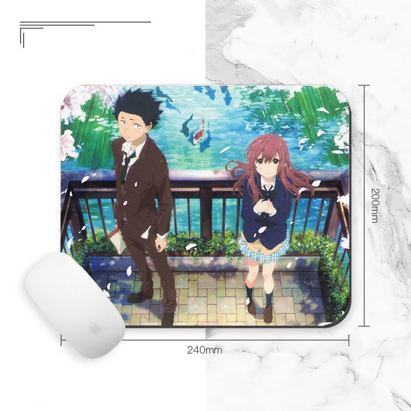 Miếng lót chuột IN HÌNH Koe No Katachi Dáng hình thanh âm anime chibi tiện lợi xinh xắn