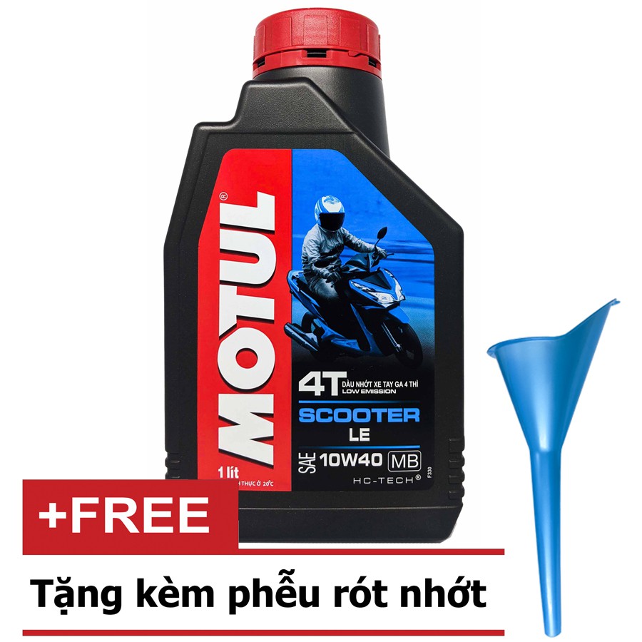 (1L) Dầu nhớt xe tay ga MOTUL SCOOTER LE 10W40 1000ML (Tặng phễu thay nhớt) - Shopnhottot