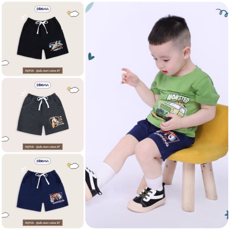 (2-&gt;5 tuổi) 𝑄𝑢𝑎̂̀𝑛 đùi short bé trai Dokma – chất cotton hữu cơ mềm mát (DQ958S)