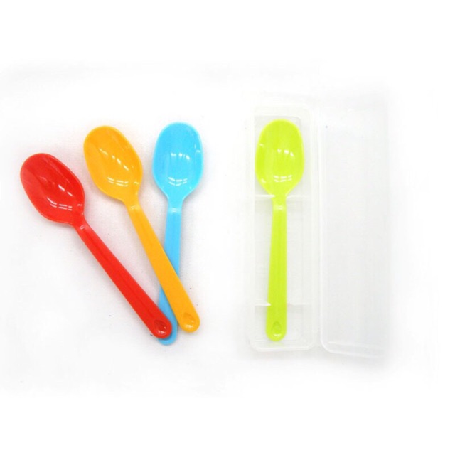 Set 4 thìa nhựa kèm hộp Inomata Nhật Bản