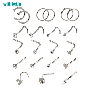 Set 21 Khuyên Mũi Đính Đá Cá Tính