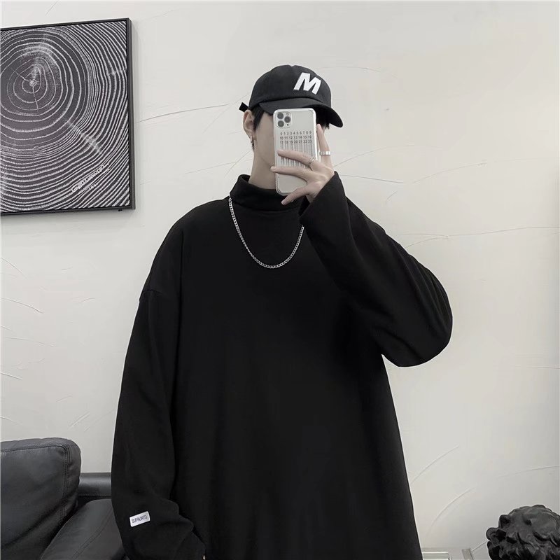 Áo Thun Tay Dài Cổ Tròn Màu Sắc Đơn Giản Dễ Phối Đồ Hợp Thời Trang Cho Nam