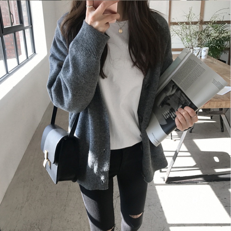 Áo sweater Màu Trơn Phong Cách Hàn Quốc Thời Trang Cho Nữ