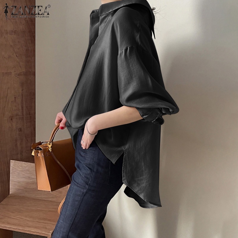 Áo sơ mi nữ Zanzea tay dài màu trơn thanh lịch thời trang