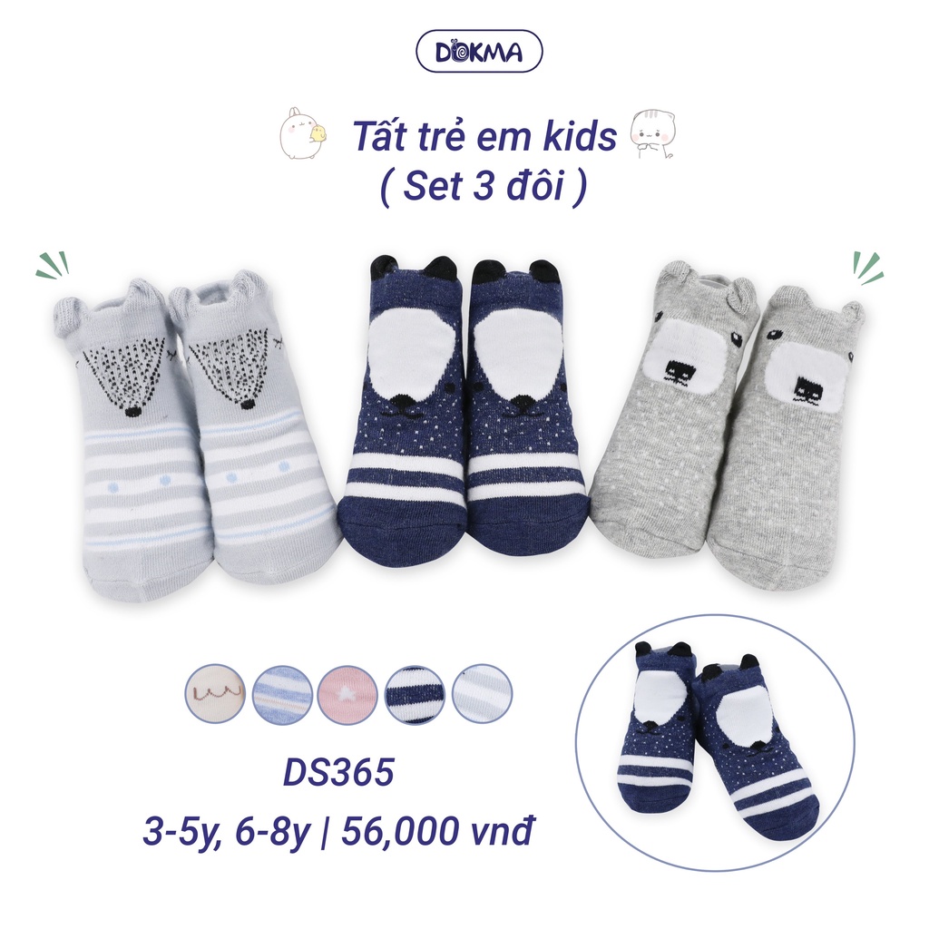 Set 3 đôi tất trẻ em kids Dokma thu đông cho bé (3-8T)