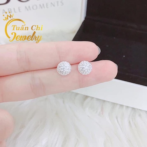 ⚡ẢNH THẬT⚡ Bông Tai Nữ- Khuyên Tai Bạc Kiểu Dáng Nụ Đính Đá Tinh Xảo, Sang Trọng, Phù Hợp Mọi Lứa Tuổi