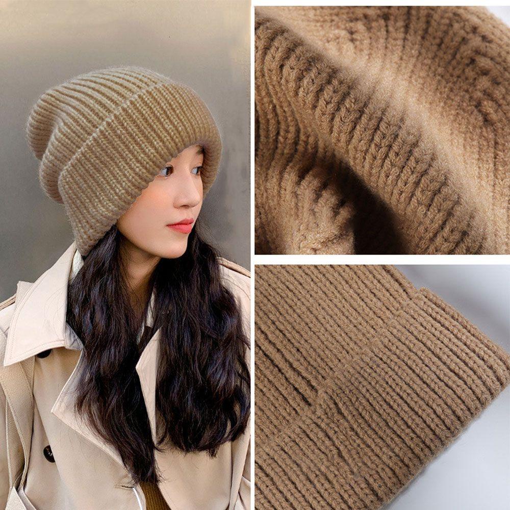 ROSE Mũ Len Beanie Cao Cấp Màu Trơn Dễ Thương Cho Nữ
