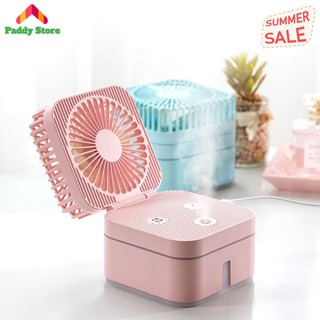 ⚡[CHỈ 1 NGÀY]-Quạt phun sương mini để bàn gấp gọn kiêm đèn ngủ Magic Cube 3 tốc độ tiện lợi hơn quạt mini cầm tay