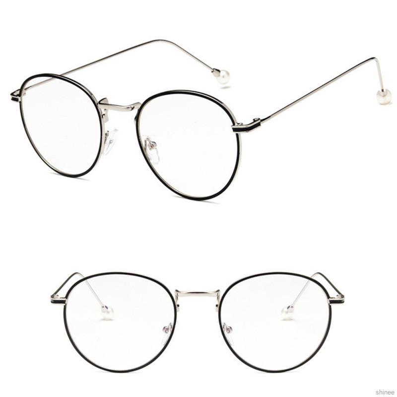 shinee Women Retro Fashion Metal Round Big Frames Clear Lens Eyeglasses