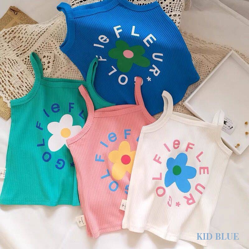 Áo Hai Dây Họa Tiết Hoa Cúc Thời Trang Hàn Quốc Dễ Thương Cho Bé Gái