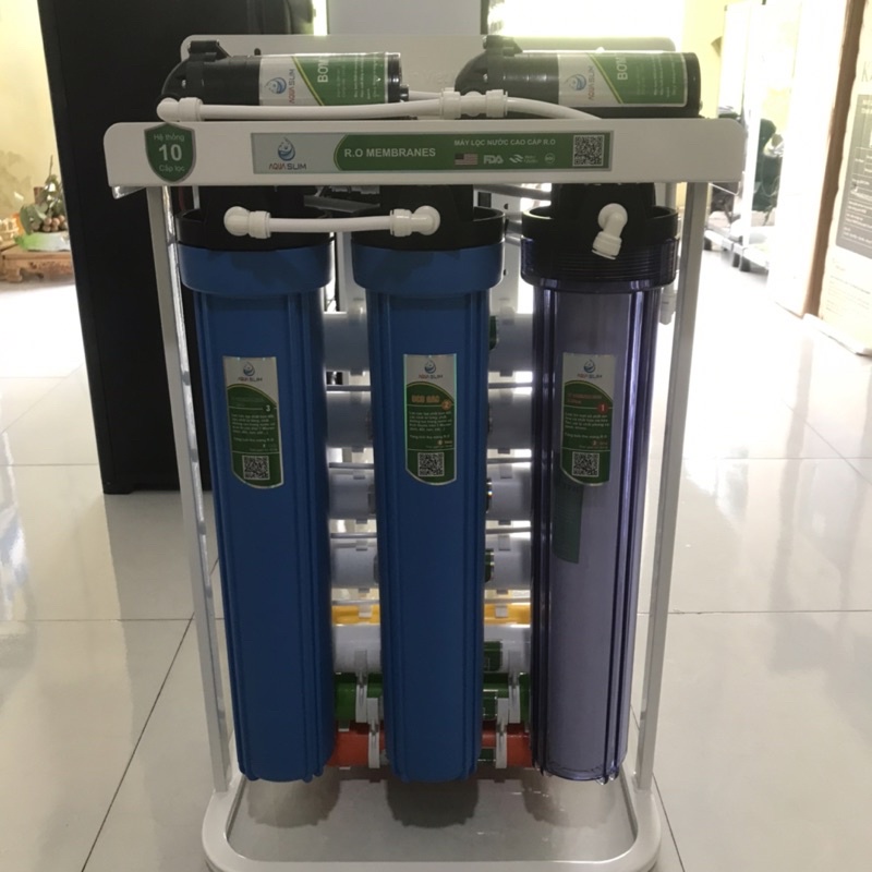 máy lọc bán công nghiệp RO AQUA 10 cấp lọc 40 - 80 lít/ giờ, có giá sỉ