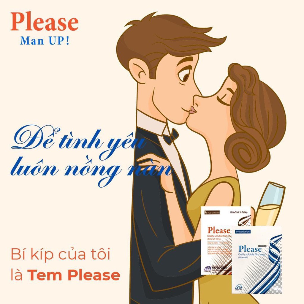 [Chính Hãng] Lẻ 1 Tem ngậm Please orally soluble film 100mg Hàn Quốc loại mạnh