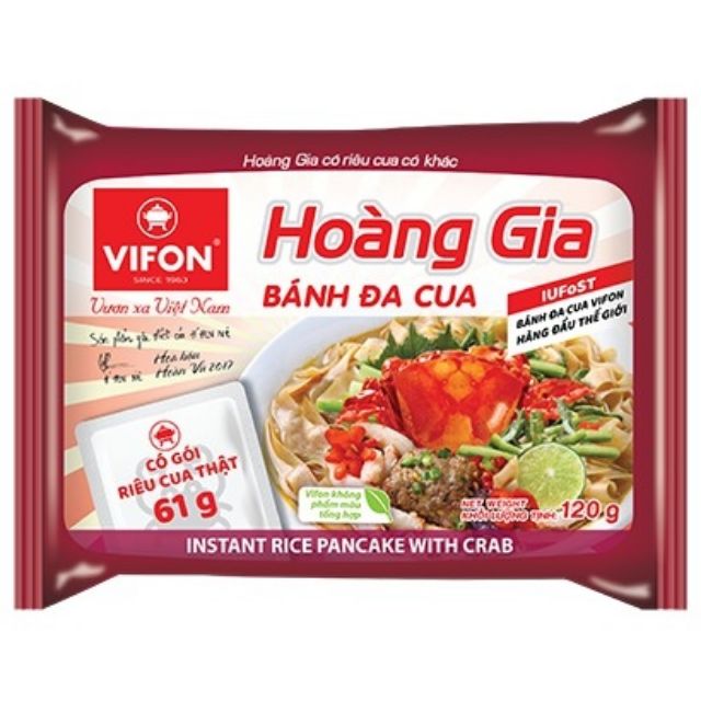 Bánh đa cua/phở thịt bò/phở thịt gà Hoàng Gia 120g