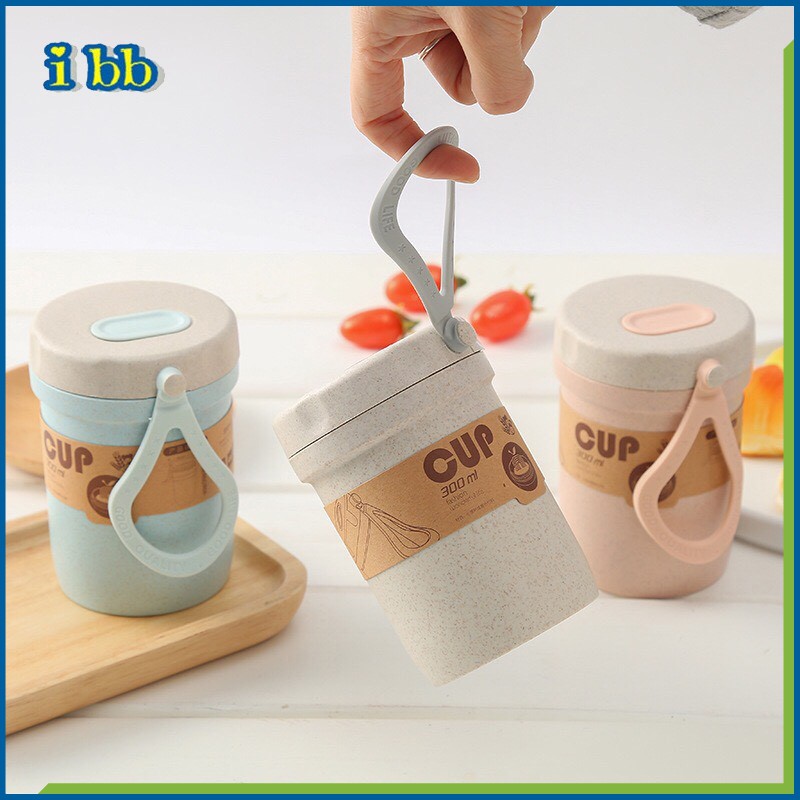 Cốc Đựng Canh Chịu Nhiệt Cao 300ML  Làm Từ Lúa Mạch An Toàn  Có thìa đi kèm