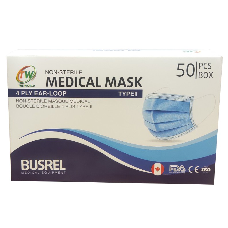 1 Hộp Khẩu Trang Y Tế Mask Màu Xanh 4 Lớp ( Hộp 50 Chiếc )