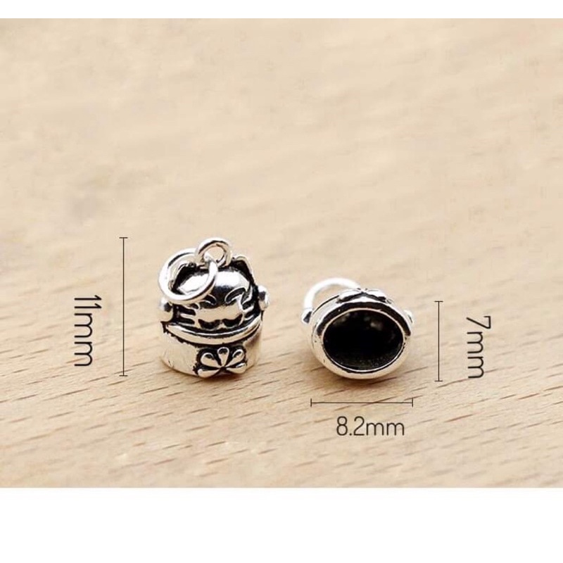 GIÁ SỈ  Charm mèo thần tài bạc - Hàng bạc chuẩn loại 1 siêu đẹp PH614