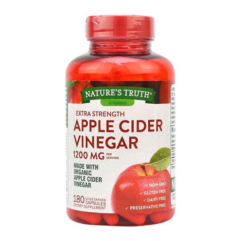 Viên giấm táo giảm cân Apple Cider Vinegar 1200mg-180 viên_ Hàng Mỹ chính hãng