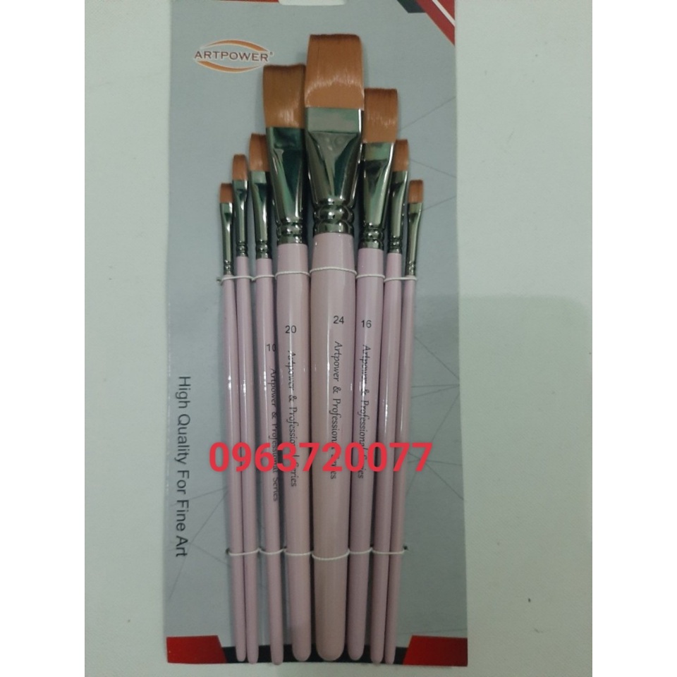 Bộ Cọ bản Vuông, Đầu bằng vẽ Hoa, Lá