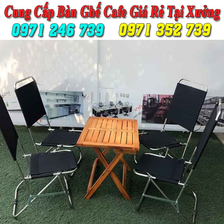 Ghế xếp cafe, ghế xếp inox lưng cao vải bố dày giá rẻ