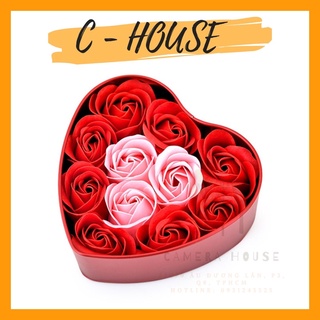 Hộp hoa hồng 11 bông hình trái tim