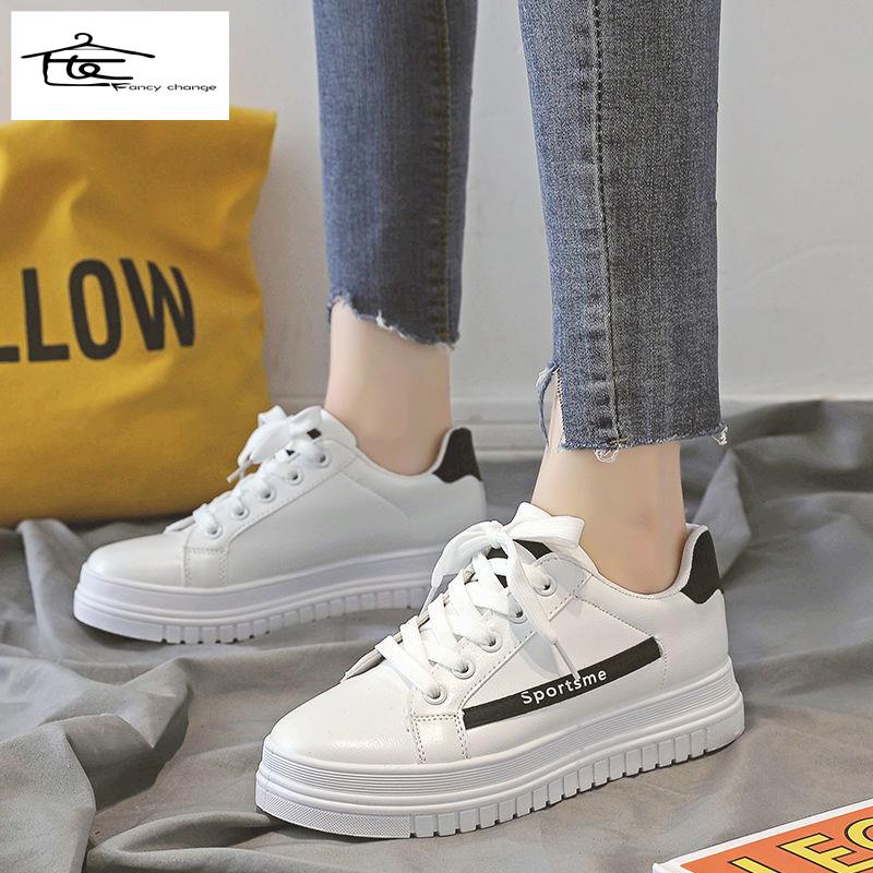 Giày Thể Thao Da Đế Bằng Phong Cách Harajuku Hàn Quốc Thời Trang Mùa Xuân Cho Nữ 2022