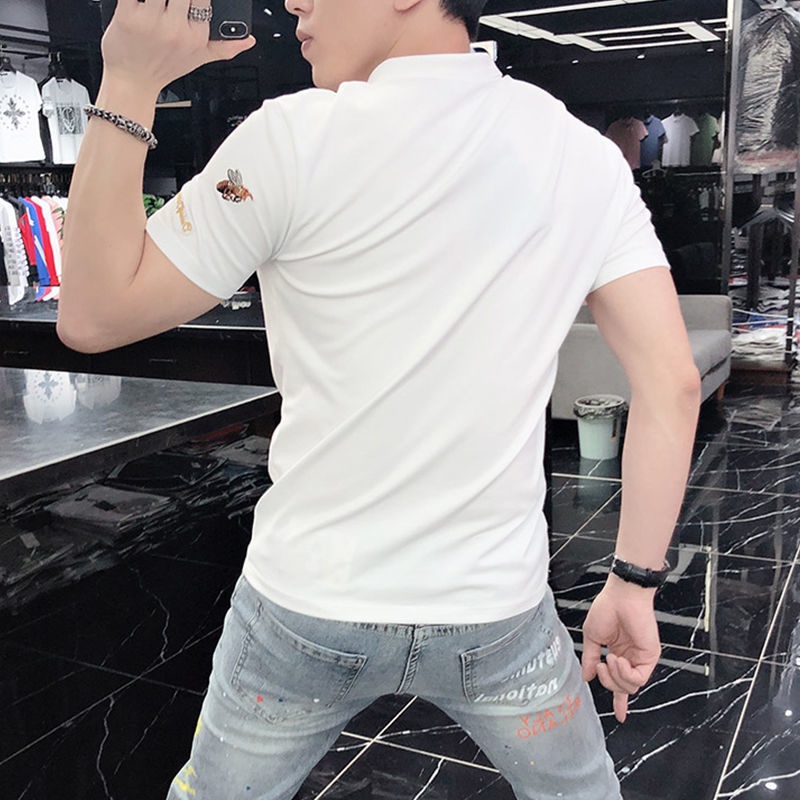 Áo polo Nam Tay Ngắn Có Cổ Họa Tiết Thêu Thời Trang