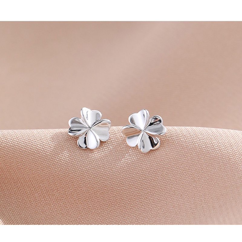 Khuyên tai bạc s925 hình cỏ bốn lá/cánh bướm nhiều kiểu dáng thời trang Hàn Quốc tuỳ chọn cho nữ