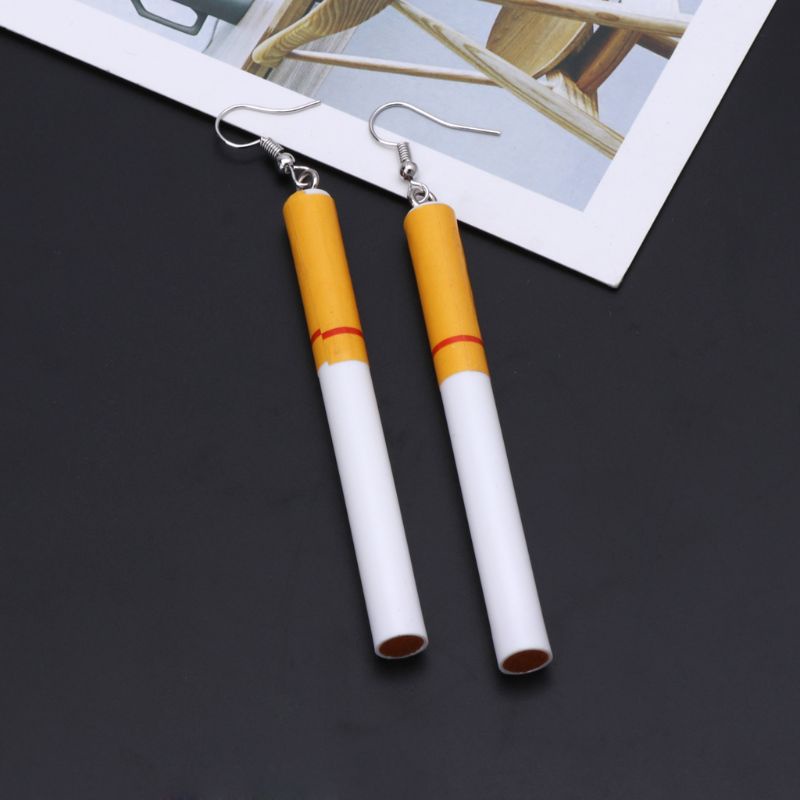 Khuyên tai hình điếu thuốc lá bằng nhựa acrylic nhân tạo thời trang vui nhộn cho nữ chất lượng cao
