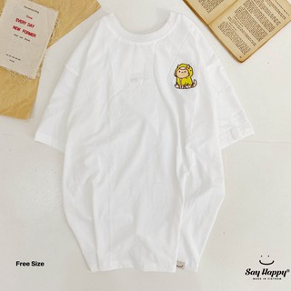 Áo Thun Nam Nữ Unisex Form Rộng Tay Lỡ Thêu Hình Hổ Con SAY HAPPY Siêu Thoáng Mát