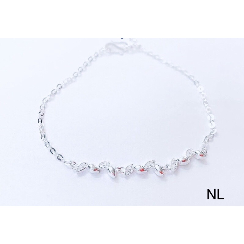Lắc tay nữ bạc ta hình lá nguyệt quế mẫu mới sáng đẹp - Kho sỉ bạc Nhất Linh