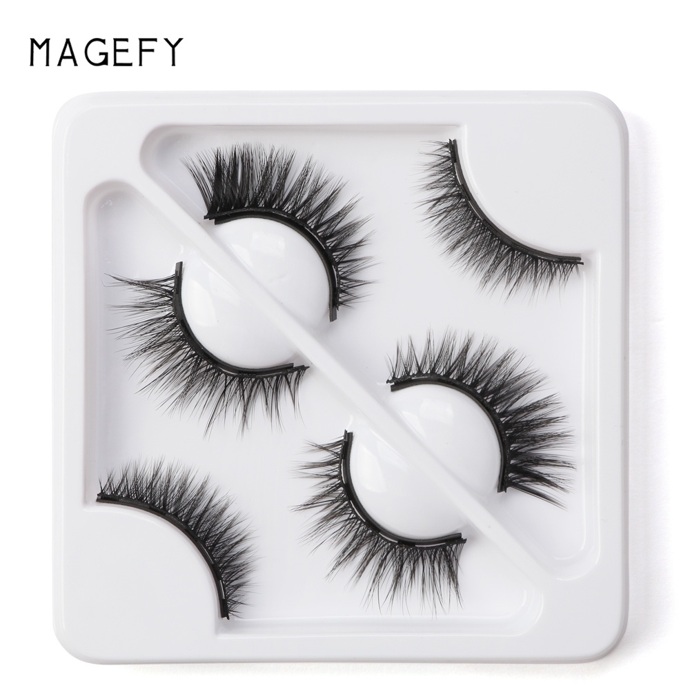 [Hàng mới về] Set 3 cặp lông mi giả từ tính 3D cong dày tự nhiên