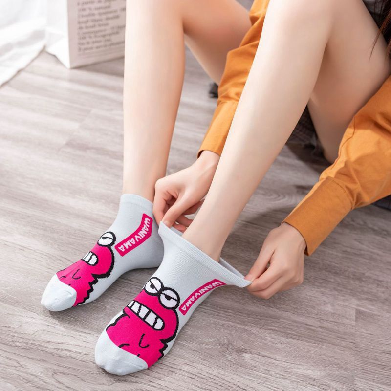 Vớ Thuyền Mỏng Cổ Thấp In Hình Shin-Chan Dễ Thương Thời Trang Mùa Hè Cho Nữ