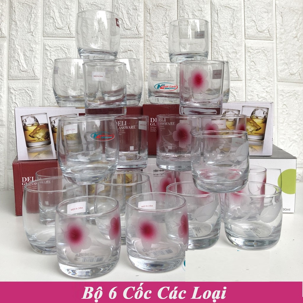 Bộ cốc thủy tinh 6 chiếc DeLi chính hãng chất lượng cao các loại