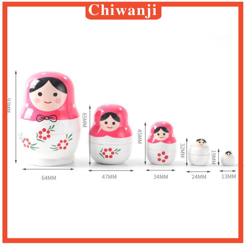 Bộ 5 Búp Bê Nga Bằng Gỗ Dùng Trang Trí Tiệc