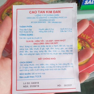 CAO TAN KIM ĐAN - CẢI THIÊN TÌNH TRẠNG MỤN NHỌT, QUAI BỊ SƯNG ĐAU