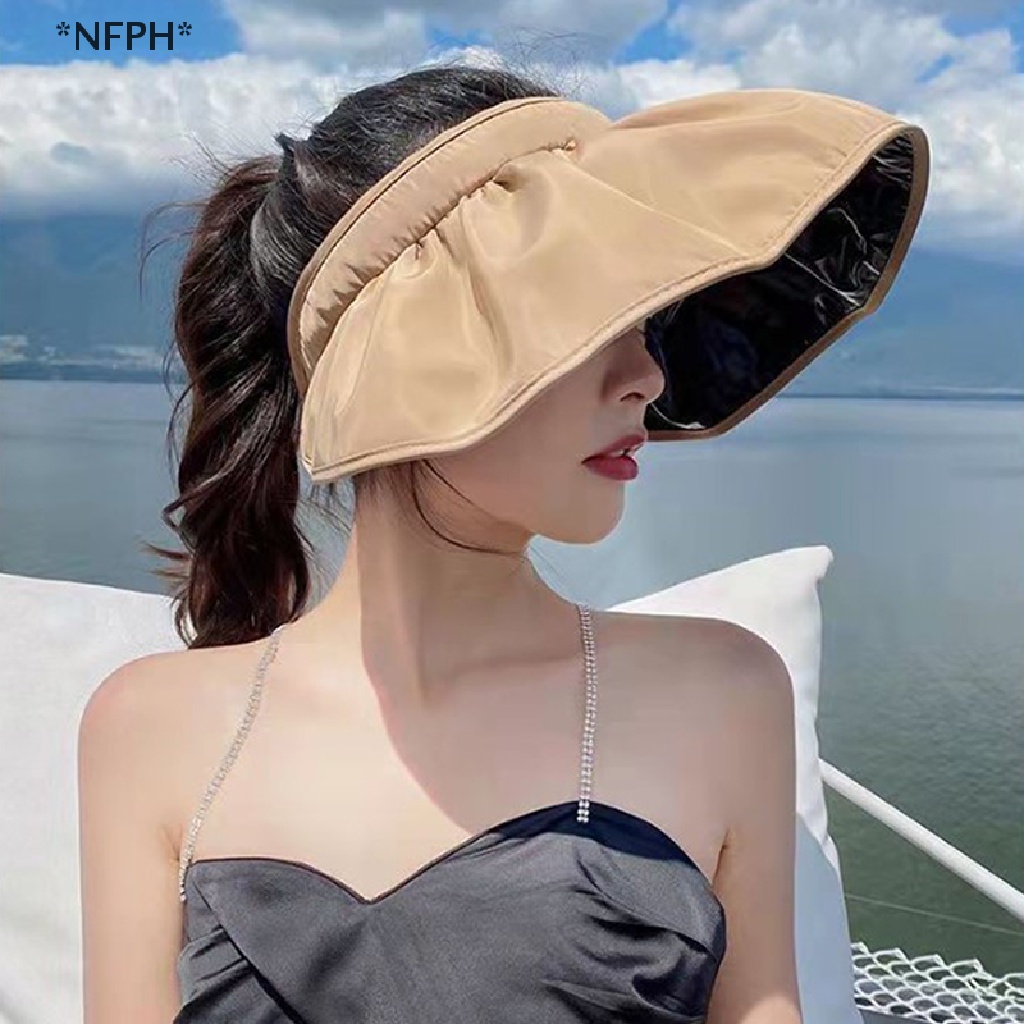 Nón Lưỡi Trai Hở Chóp Che Nắng Kèm Băng Đô Hình Vỏ Sò Cho Nữ