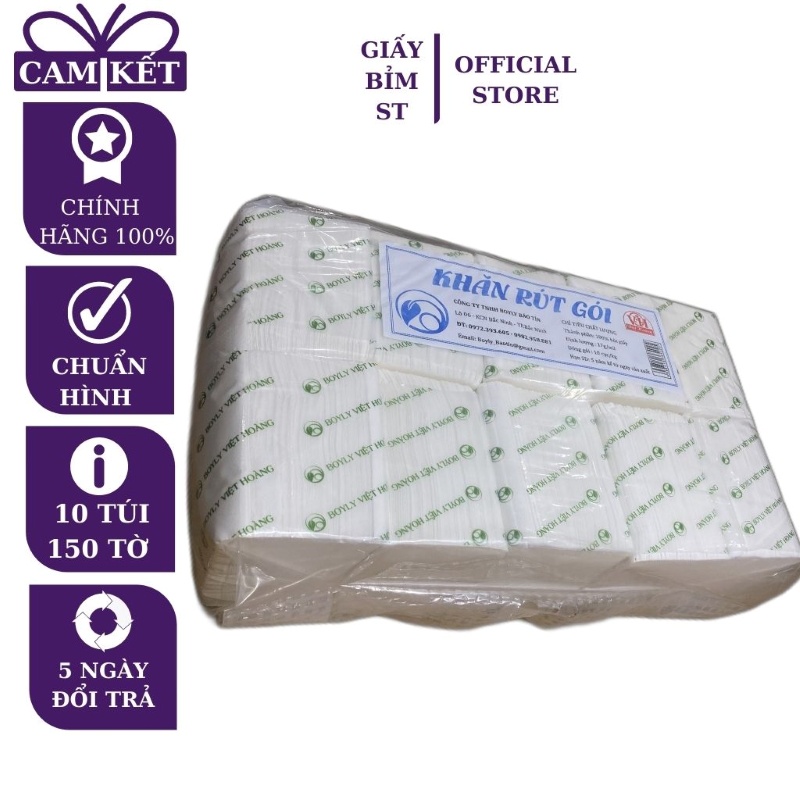 Khăn giấy ăn rút vuông có hương quế thơm, khổ 10 x 10cm cho quán ăn, nhà hàng