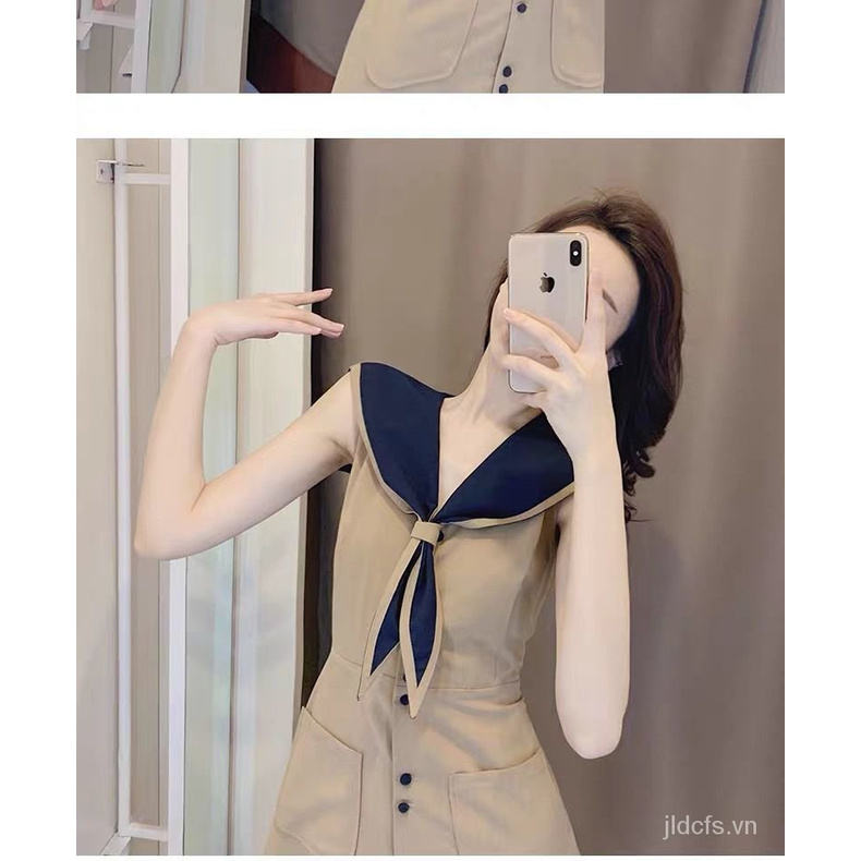 Đầm Midi Cổ Thủy Thủ Thời Trang Mùa Hè Pháp Cổ Điển Dành Cho Nữ 2021 | BigBuy360 - bigbuy360.vn