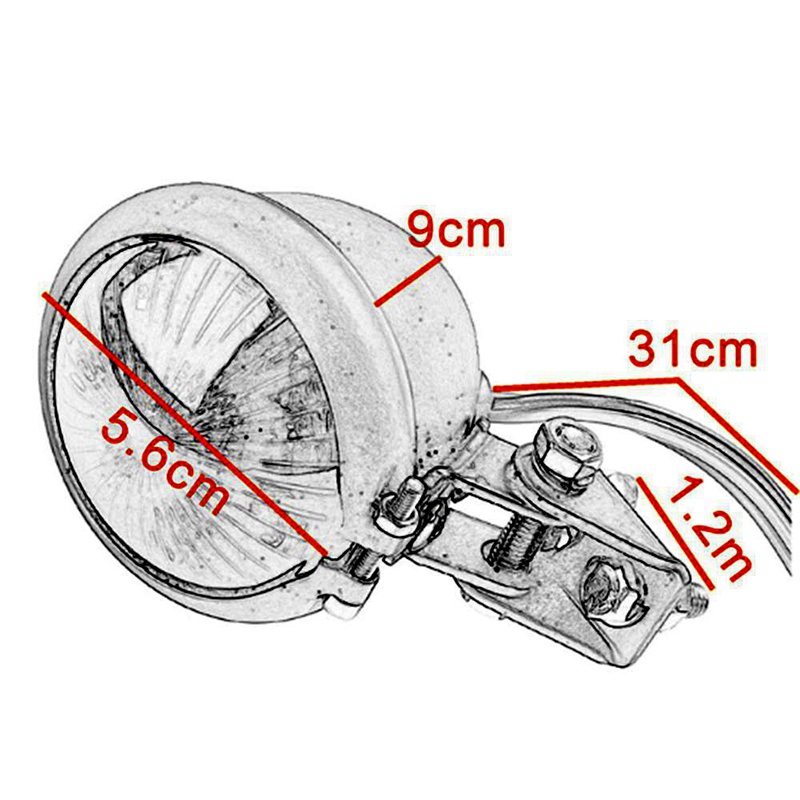 Đèn Led Đuôi Xe 12V Màu Đỏ Đen Có Thể Điều Chỉnh Cho Chopper Bobber