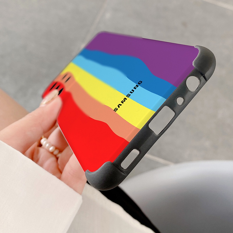 Original Rainbow Color Case Samsung Galaxy A73 A53 A33 A23 A13 A12 5G 4G Gradient Brand Silicone Cover